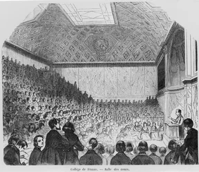 Het collegezaal van het Collège de France, uit Tableaux de Paris door E. Texier, 1852