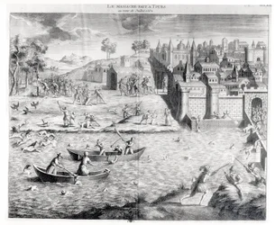 Het bloedbad van de Hugenoten in Tours in 1562