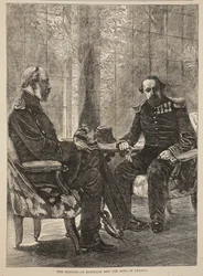 De ontmoeting van Napoleon en de koning van Pruisen, september 1870, illustratie uit Cassells Geschiedenis van de Oorlog tussen Frankrijk en Duitsland, 1870-1871