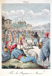 Het Moslimfestival van Eid-el-Kabir in Marokko, 1811