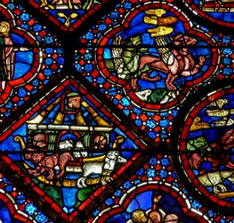 Het Noach-raam: Noach kijkt naar de dieren die de ark verlaten
