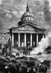 Het Panthéon van Parijs als het Hoofdkwartier van de Parijse Commune, eind 19e eeuw