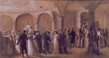 De Peristyle bij het Théâtre Français, ca. 1822