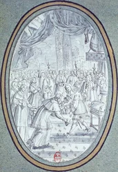De ontvangst van kardinaal Flavio Chigi (1631-93) door Lodewijk XIV (1638-1715) 29 juli 1664