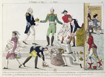 De restauratie of het Franse Keizerrijk wordt verdeeld na Waterloo, 1815