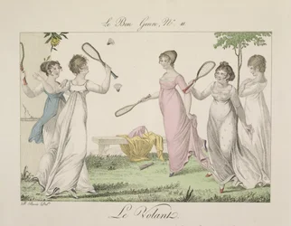 De pluimbal, plaat 11 uit Le Bon Genre, 1802