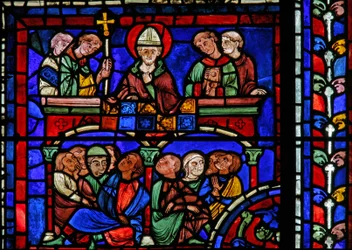 Het Sint-Maartensraam: de heilige predikt