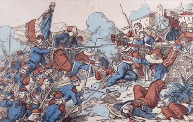 De Inname van Puebla, Mexico door de Fransen, 1863