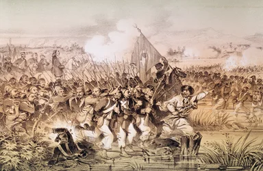 Het Turkse leger onder bevel van Omar Pasha steekt de Ingour over, 6 september 1855