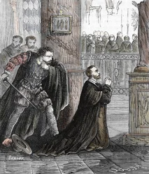 De moord op Inquisiteur Pedro de Arbues op 17/09/1485 in de Kathedraal van Zaragoza in Spanje