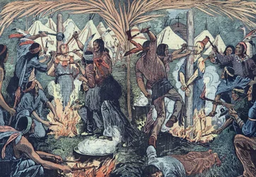 Het wrede martelaarschap van jezuïtische missionarissen in Canada