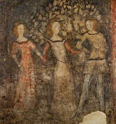 De dans, hoofse scène ... (fresco)