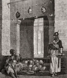 De deur van de Moskee El Assaneyn in Caïro, Egypte, uit "L