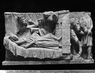 De droom van de Wijzen, van de Kathedraal van Chartres (gipsafgietsel van steen)