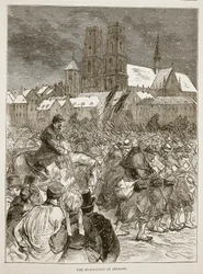 De evacuatie van Orleans, december 1870, illustratie uit Cassells Geschiedenis van de Oorlog tussen Frankrijk en Duitsland, 1870-1871