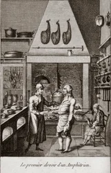 De eerste plicht van een Amphitrion - gravure in 