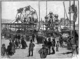 De spelen van het festival in Parijs in 1888