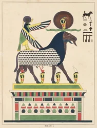 De god Amon-Ra, illustratie uit Pantheon egyptien: collectie van mythologische personages uit het oude Egypte, door Jean-Francois Champollion