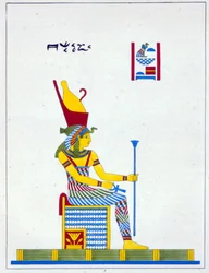 De godin Neith, illustratie uit Pantheon egyptien: collectie van mythologische personages uit het oude Egypte, door Jean-Francois Champollion