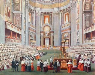 De opening van het Eerste Vaticaans Concilie op 8 december 1869, ca. 1870