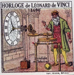 De slingerklok van Leonardo da Vinci (Leonardo da Vinci) (1452 - 1519) (slinger in 1490) - in 
