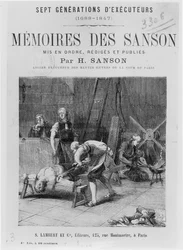 Titelpagina van Memoires des Sanson door H. Sanson, midden 19e eeuw