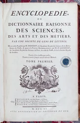 Titelpagina van Encyclopédie door Denis Diderot (1713-84), gepubliceerd in Parijs in 1751