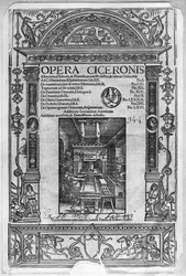 Titelpagina van Opera Ciceronis, gepubliceerd in 1520