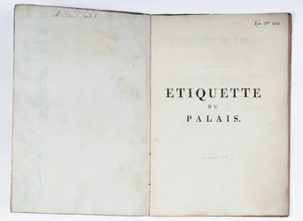 Titelpagina van de Etiquette du Palais, Lucca, 1805
