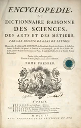 Titelpagina van het eerste deel van de Encyclopedie door Denis Diderot en Jean le Rond d