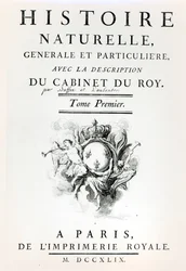 Titelpagina van Histoire Naturelle, Generale et Particuliere door Buffon, Parijs, 1749