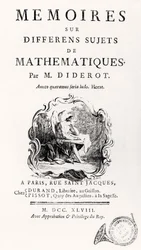 Titelpagina van "Mémoires sur différens sujets de mathématiques", 1748
