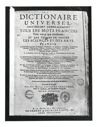 Titelpagina van het Dictionnaire Universel door Antoine Furetiere (1619-88) 1690