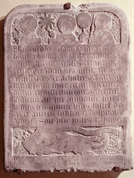 Grafsteen van Nicolas Flamel, oorspronkelijk uit de kerk Saint-Jacques-de-la-Boucherie, 1418