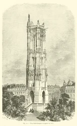 Saint-Jacques toren en plein in 1870