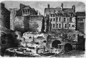 Transformaties van Parijs onder het Tweede Keizerrijk, Haussmanns Parijs; graven ontdekt bij opgravingen in de rue des Gobelins