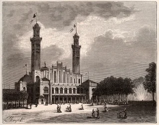 Trocadero in Parijs - gravure in 