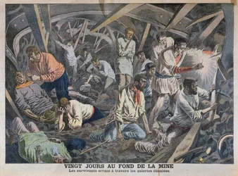 Twintig dagen op de bodem van de mijn, uit Le Petit Journal, april 1906