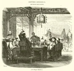 Een Chinese maaltijd (gravure)