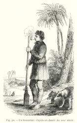 Een boekanier; naar een tekening uit de XVIIe eeuw (gravure)
