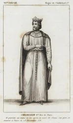 VI Eeuw, Regering van Childebert I, Childebert I, Koning van Parijs (gravure)