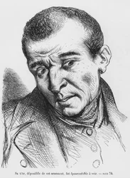 Vautrin gearresteerd en geïdentificeerd, illustratie uit Splendeurs et Miseres des Courtisanes door Honore de Balzac, gepubliceerd 1867