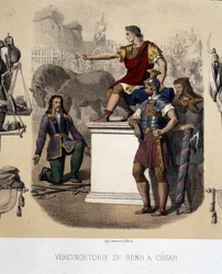 Vercingetorix geeft zich over aan Caesar (52 v.Chr.)