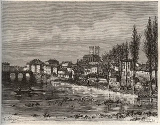Verdun - Morbihan in Bretagne - gravure in 