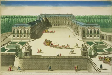 Zicht op het Kasteel van St. Cloud, gegraveerd door Antoine Aveline