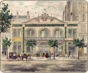Zicht op het Grand Cafe du XIXeme Siecle, Parijs, 1857