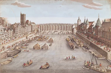 Uitzicht op de Pont au Change stroomafwaarts