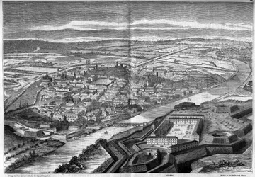 Uitzicht op de stad en citadel van Alexandrië in Italië