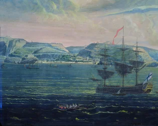 Zicht op het eiland Sint-Helena, c.1820