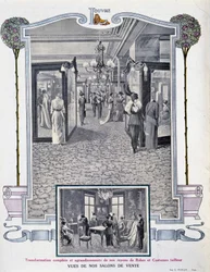 Uitzicht op de verkoopbeurzen van de winkel 